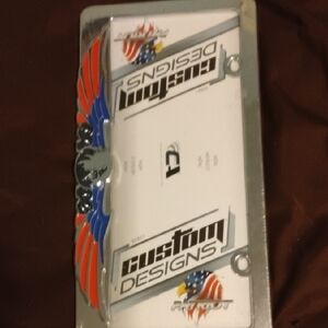 License Plate Frame - Silver and Blue